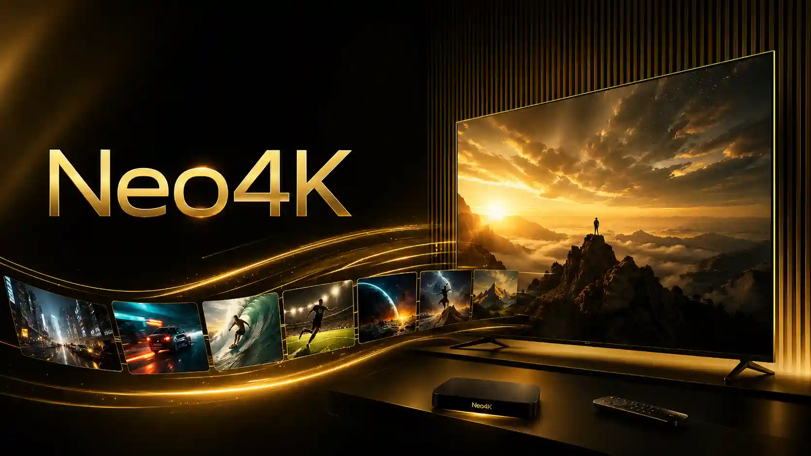 Neo4K IPTV official Neo 4K Pro IPTV preview on a 4K streaming screen